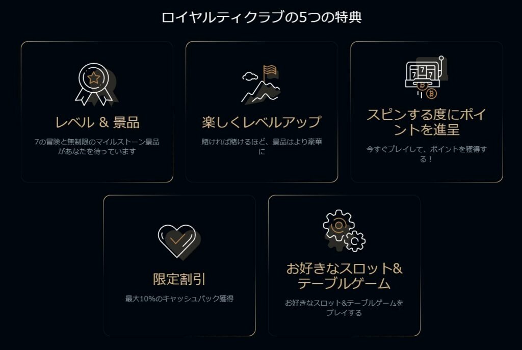 ロイヤルティクラブの5つの特典