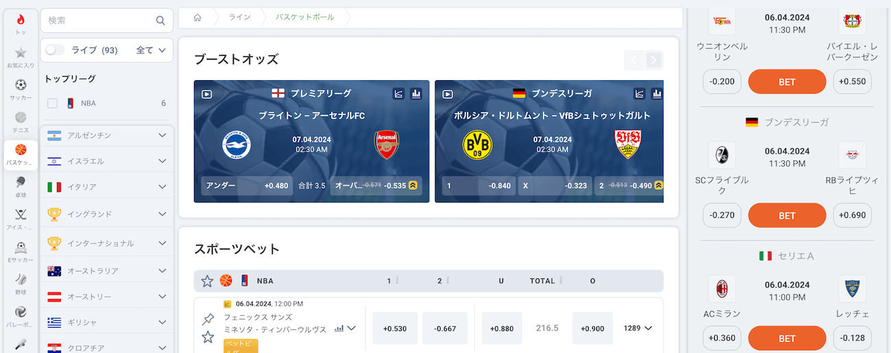 バスケットボールベッティング